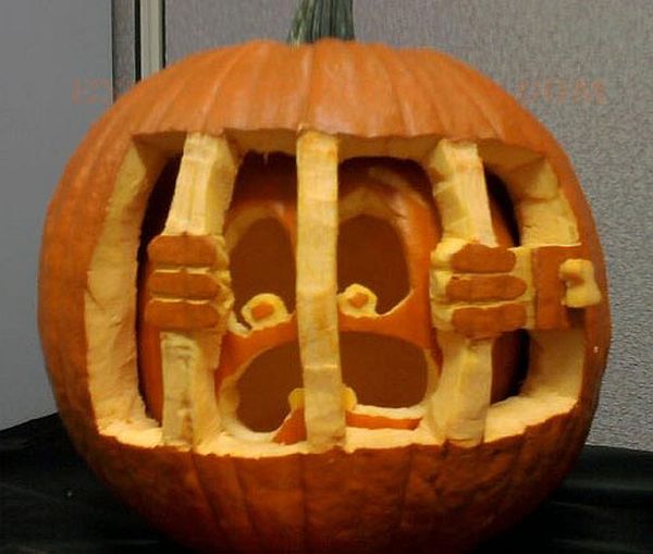 A Pumpkin in a pumpkin jail