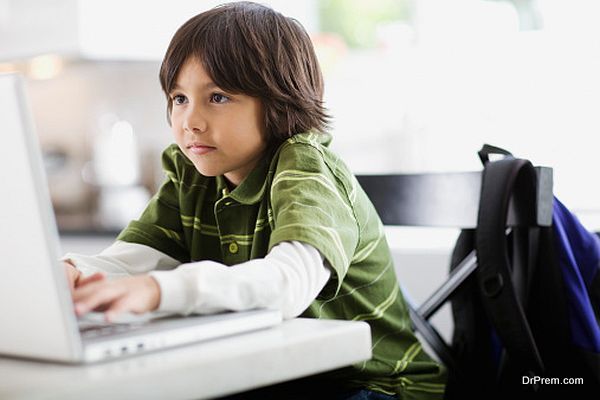 Boy Using Laptop